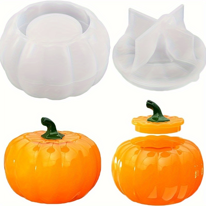 Candle Containers - 2pcs Pumpkin Jar Silicone Molds Halloween