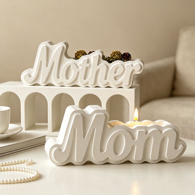 Letter Shape Vase Plaster Sili - Candle Containers review and price