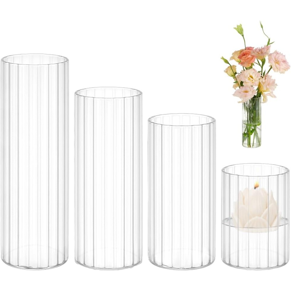 4 Size Glass Cylinder Vases 3. - Candle Containers review and price