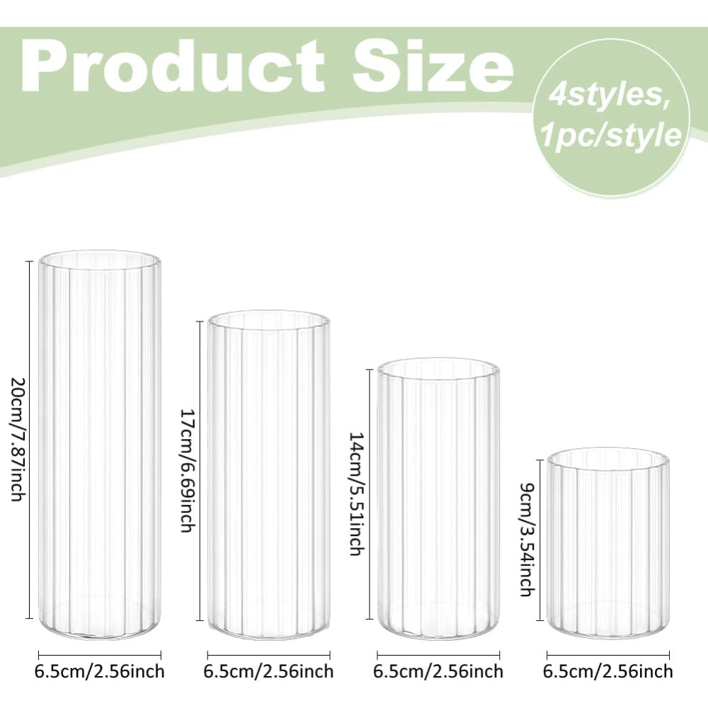 4 Size Glass Cylinder Vases 3. - Candle Containers review and price