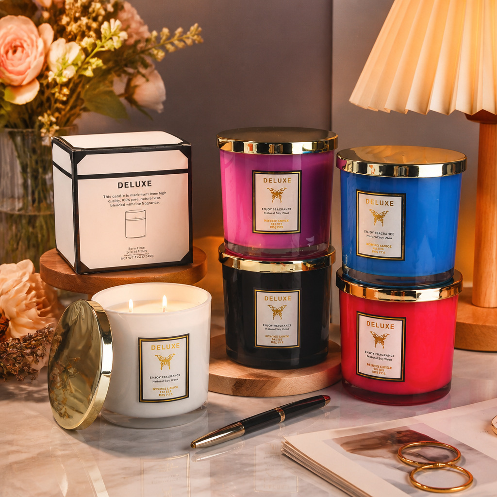 400G gold cover glass scented  - Soy Wax review and price
