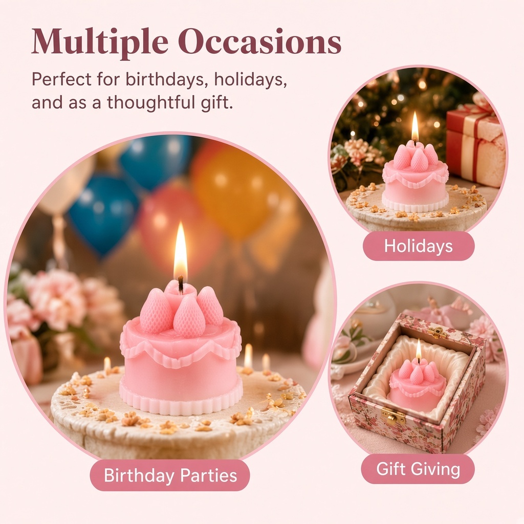 1Pc Cake-Shaped Scented Candle - Soy Wax review and price