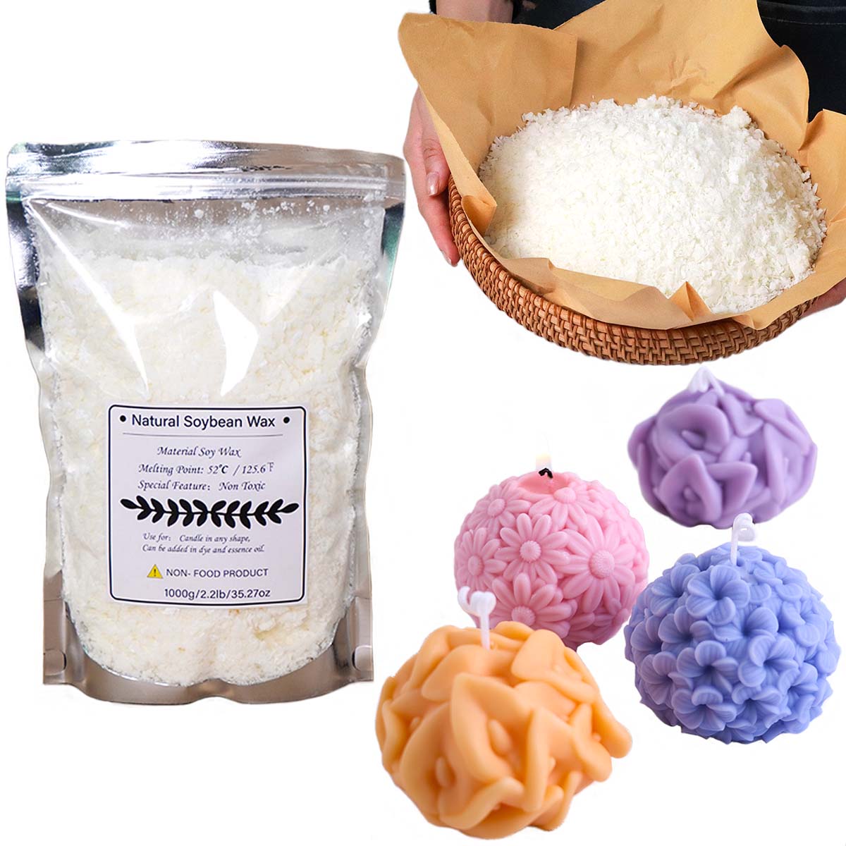 100/250/500/1000g Natural Soy  - Candle Making Kit review and price