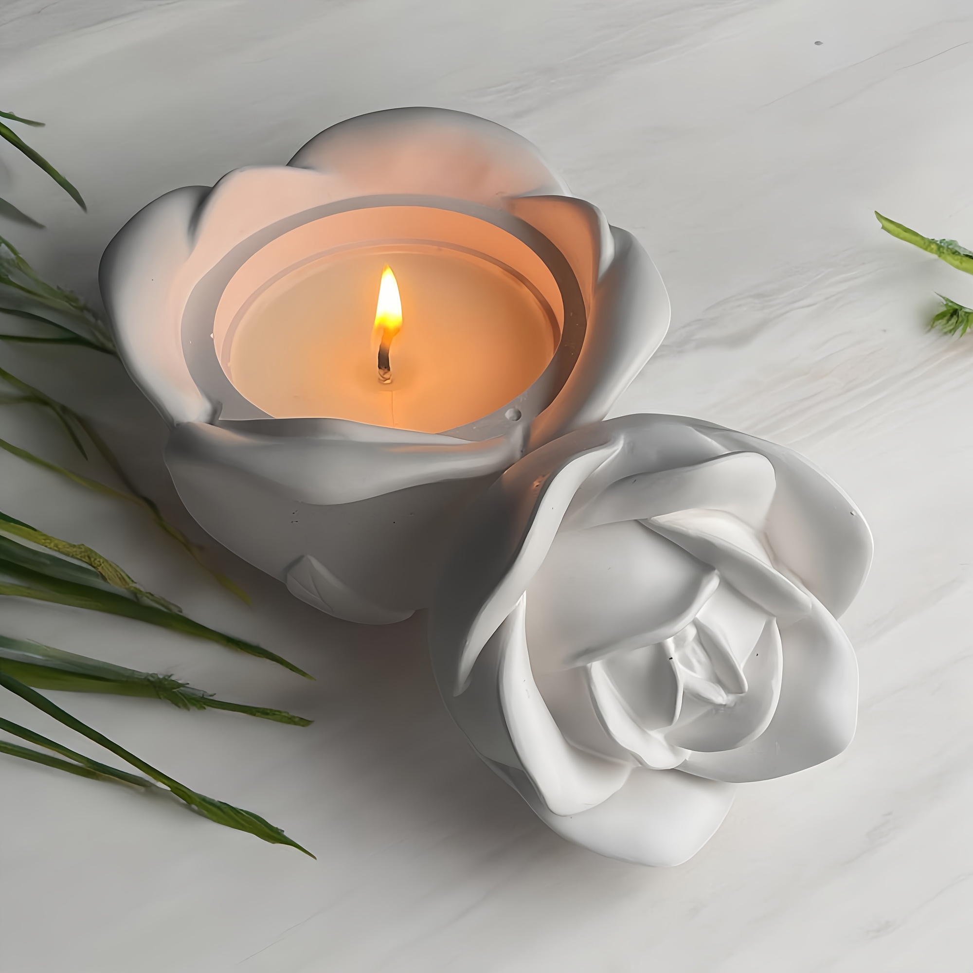 2-Piece Set Rose Shaped Silico - Candle Molds review and price