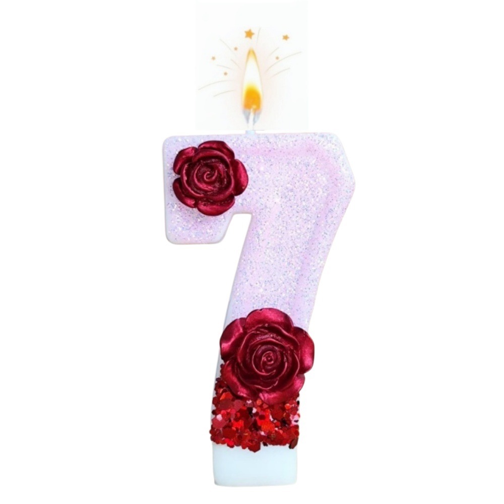 Number Pink Glitter Red Rose F - Paraffin Wax review and price