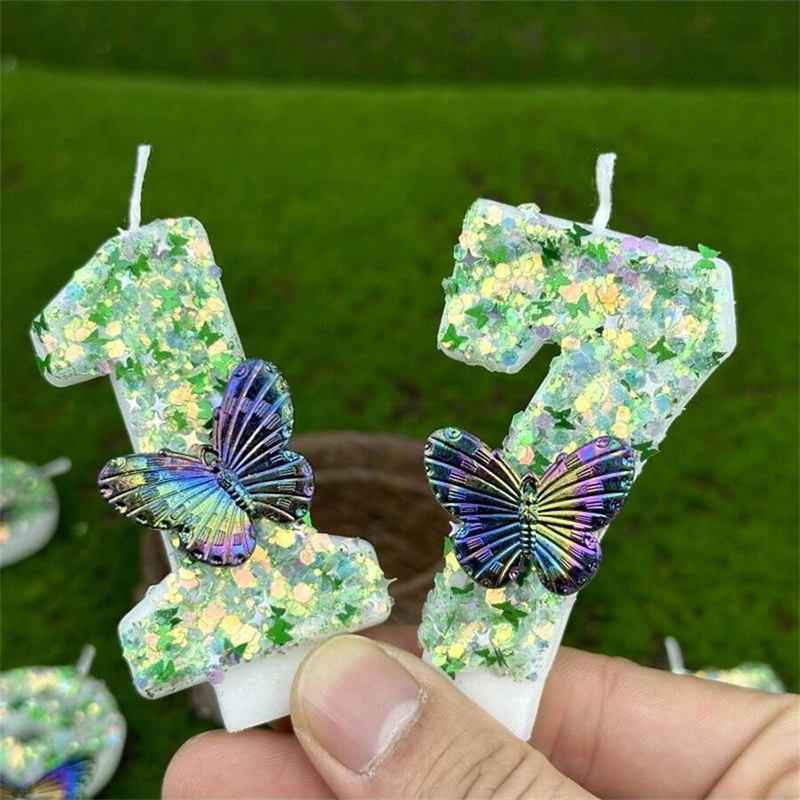 1Pc Green Sequins Number 0-9 B - Soy Wax review and price