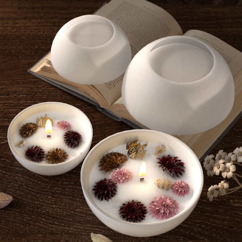 Round Candle Bowl Concrete Sil - Candle Containers review and price